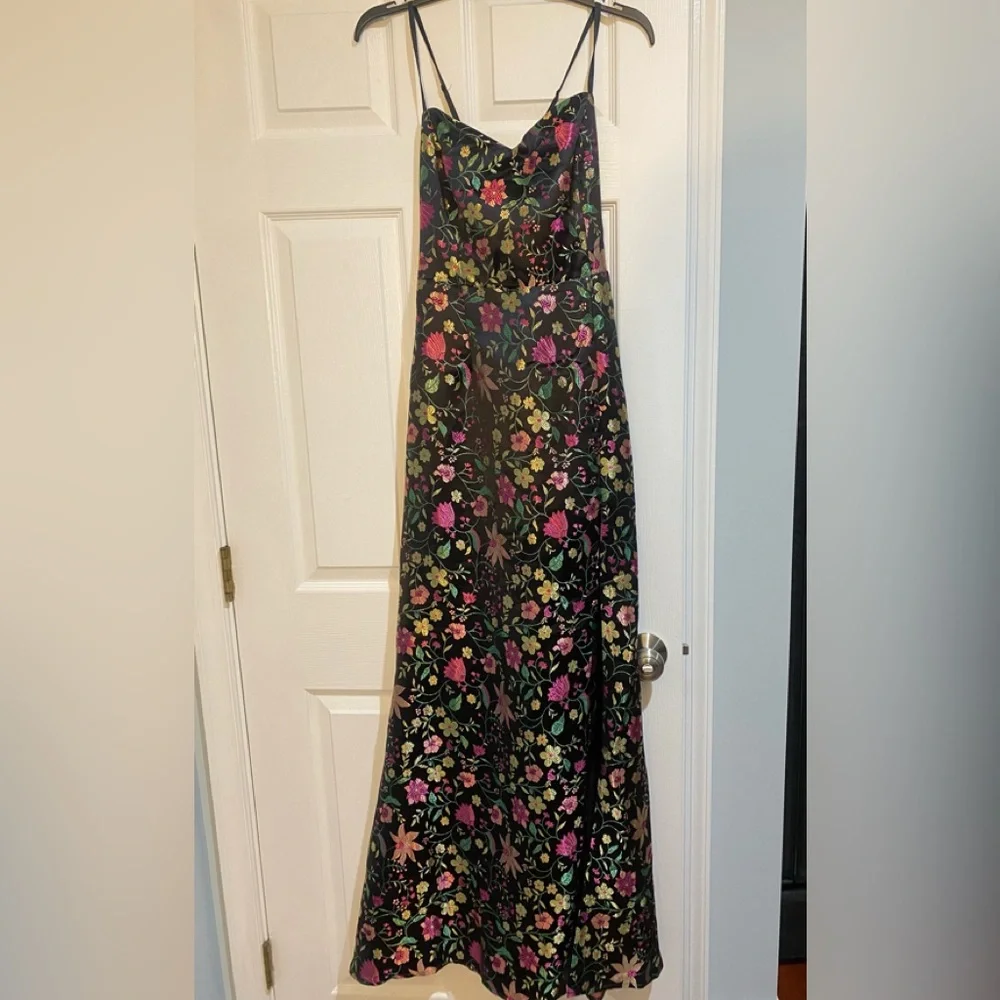 Lulu's Black Maxi Dress with Pink Floral Design - Picture 4 of 10